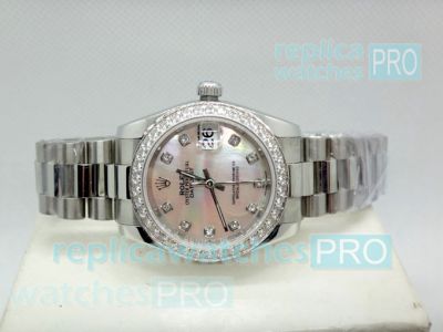 Best Copy Rolex Datejust Pink MOP Dial SS Case Watch 26mm